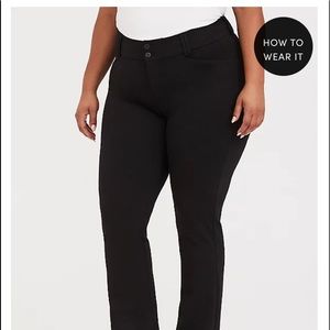Torrid Mid-Rise Luxe Ponte Black Trouser 20 Tall